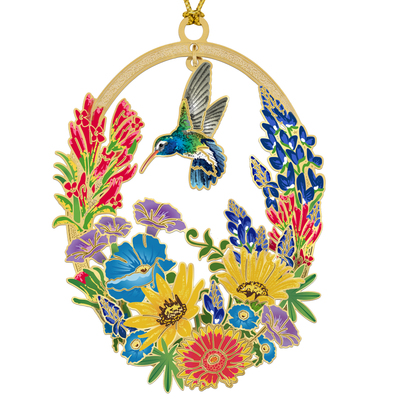 Texas Hummingbird Wildflower Ornament