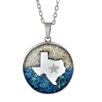 Texas Mineral Sand & Blue Turquoise Necklace